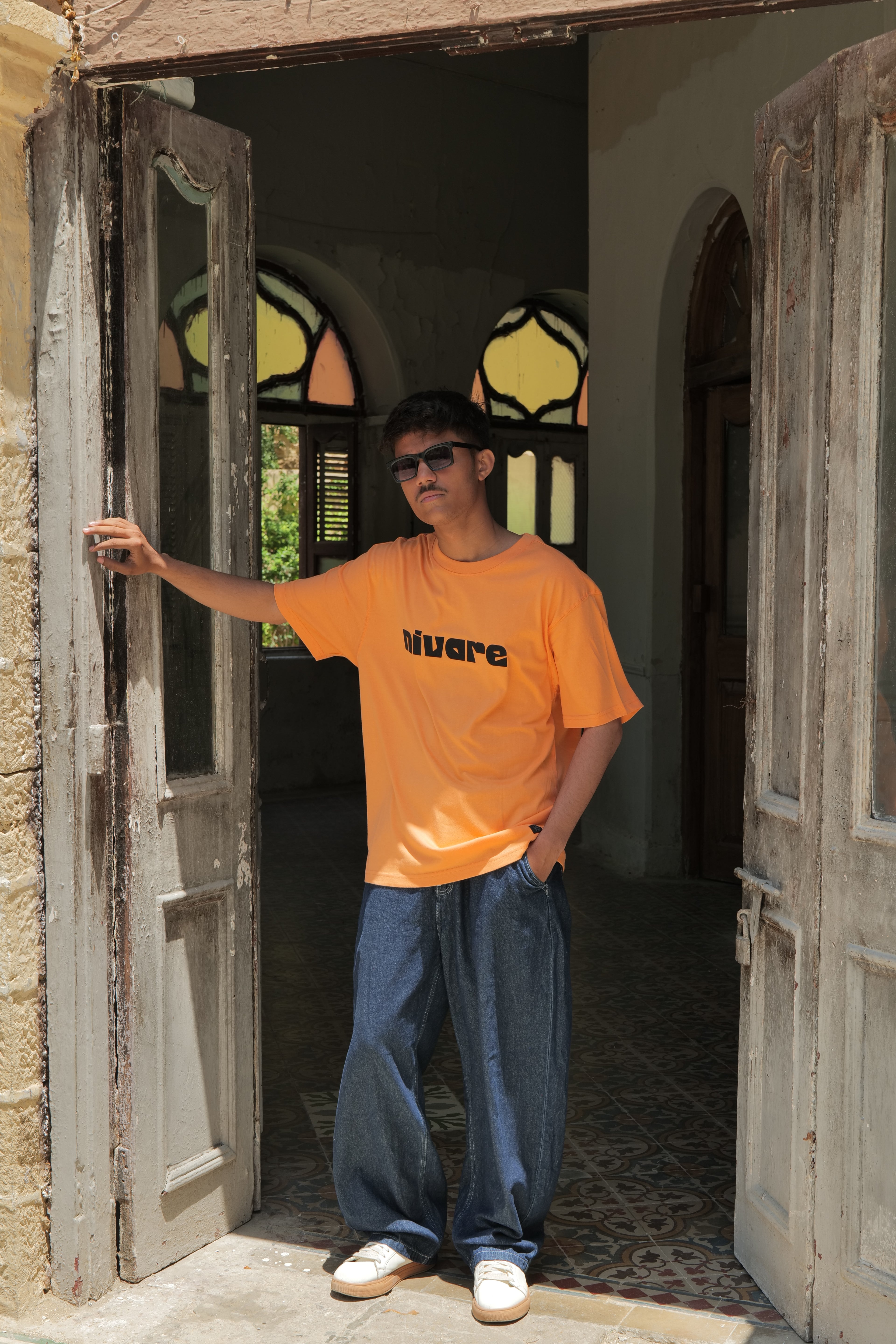 Be Positive Drop Shoulder T-Shirt – Orange