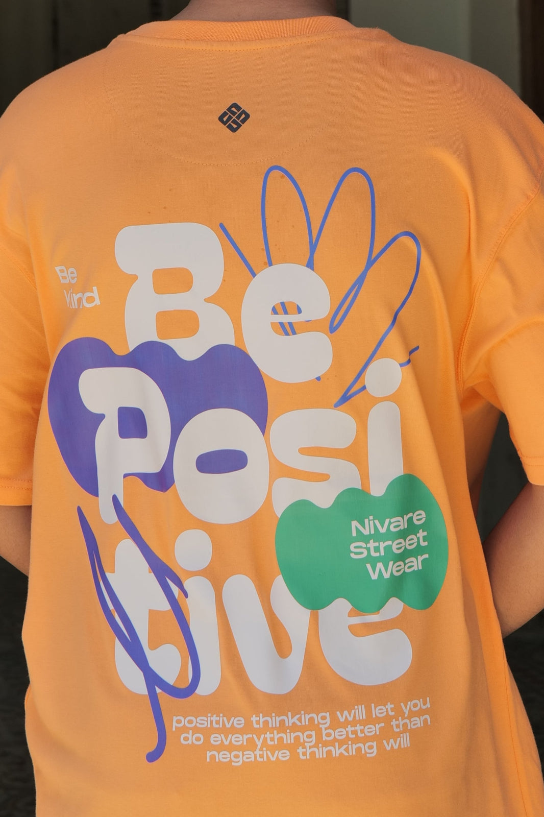 Be Positive Drop Shoulder T-Shirt – Orange